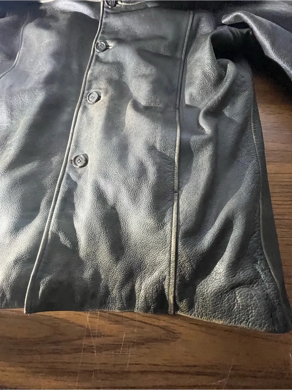 Vintage Andrew Marc Wilsons Leather Distressed Brown Leather Jacket MENS L 74847